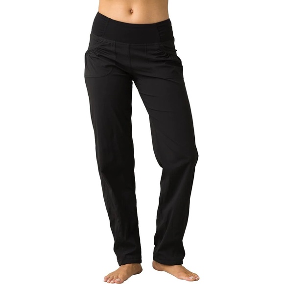 NWT Prana Women’s Summit Black Gray Straight Leg Pants Size Large Short - Picture 1 of 8